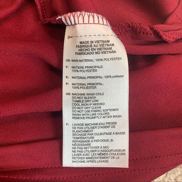 Adidas golf maroon burgundy red polo shirt short sleeve collared Sz L NWOT - Picture 6 of 9